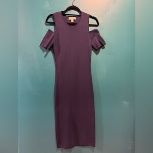 Elegant Navy Cold Shoulder Dress